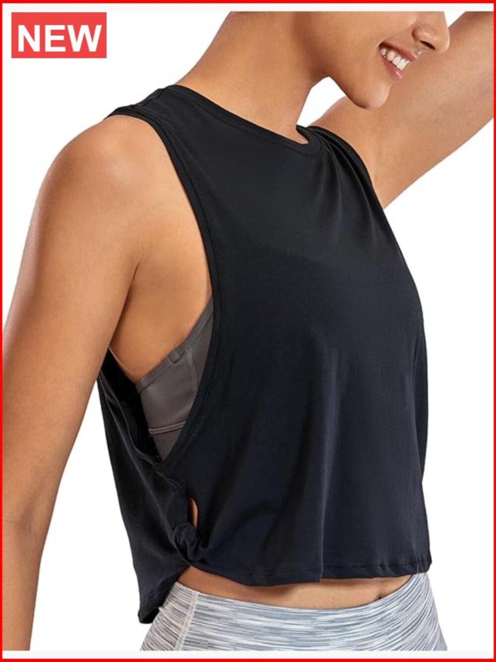 Pima Cotton Large Armhole Tank Top for Women - Loose Fit Crop Sleeveless